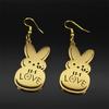 Kpop Lil Peep Rabbit Sad for Love Couple Drop Earring for Women Stainless Steel Gold Color Music Fans Earring Jewelry E3624S01