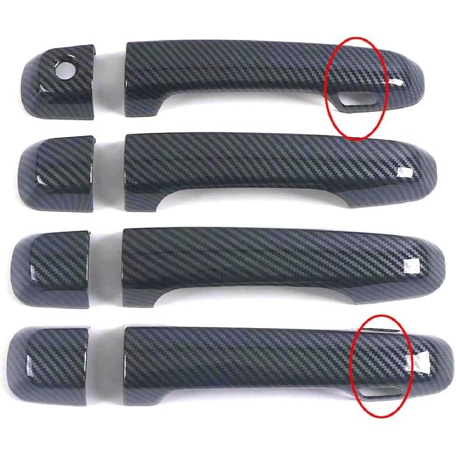 Exterior Parts Fit for Toyota 4Runner 4 Runner 2010 2022 Carbon Fiber Pattern Color Car Door Handle Cover Trim Sticker Accessory(No Smart Holes)