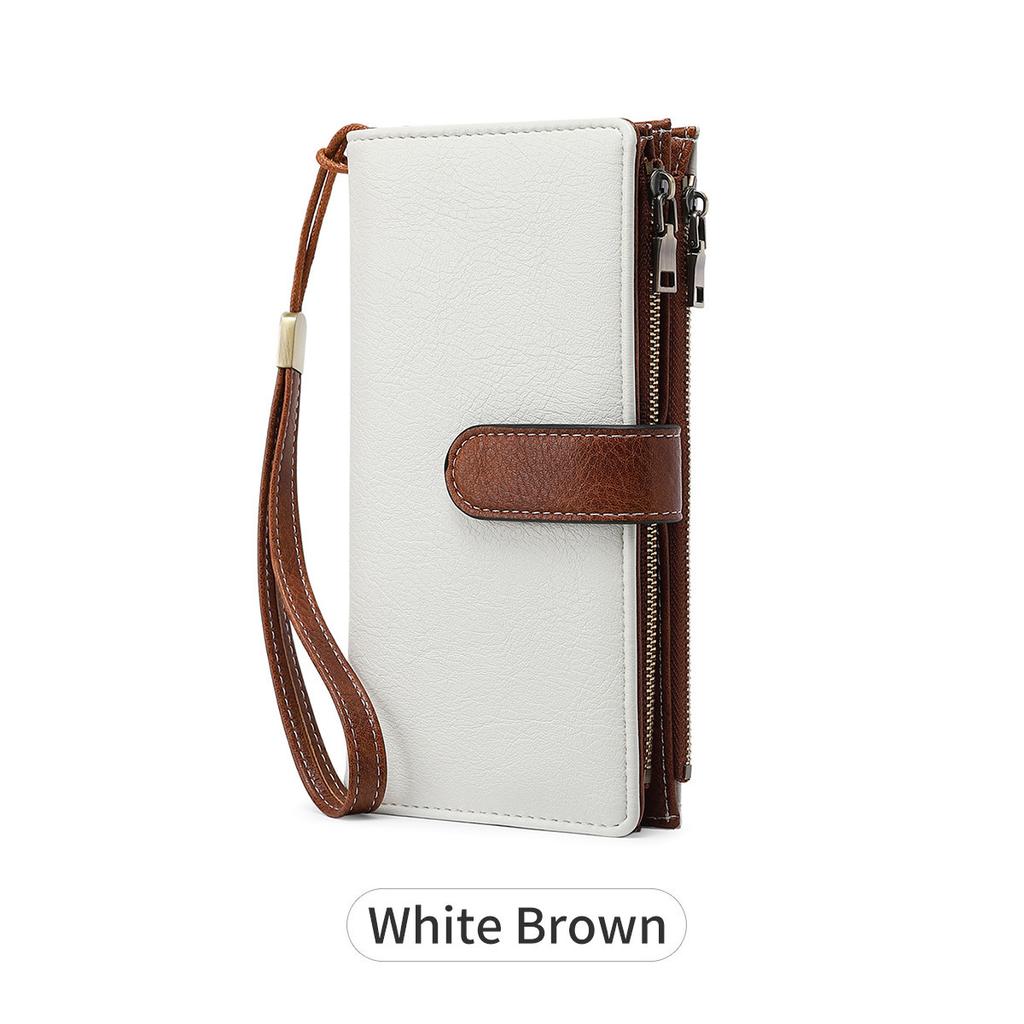 New Anti-theft Brush Women's Wallet Multi-function Three-fold Long Wallet Retro Zipper Wallet