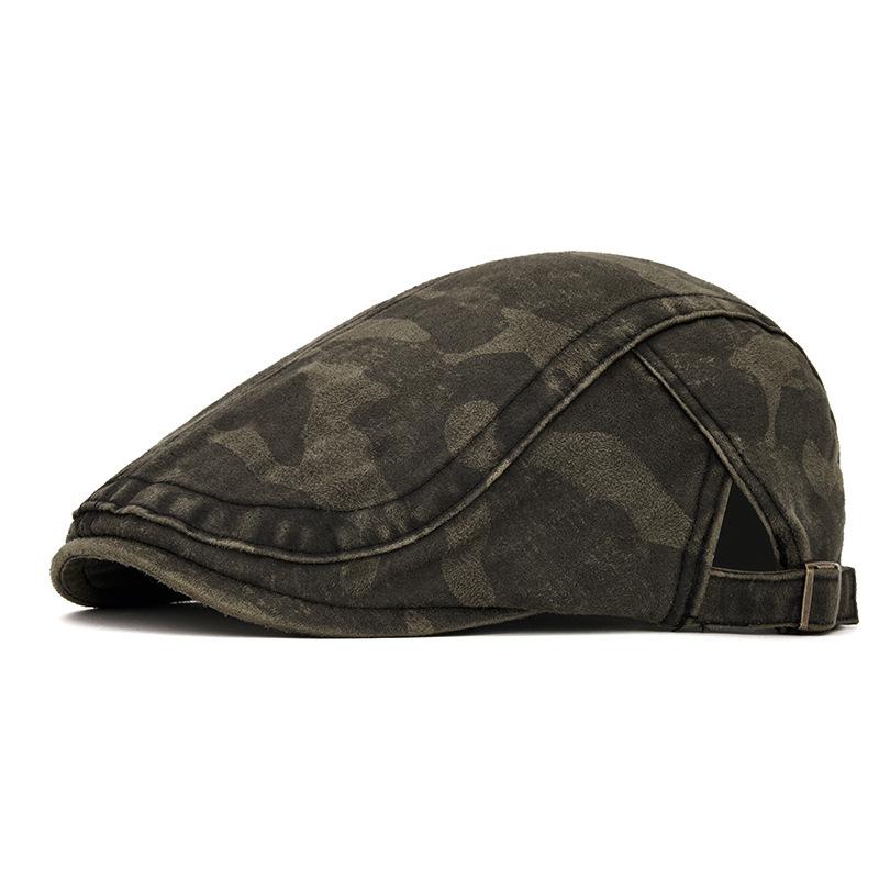 

Vintage Camouflage Forward Cap Men Spring Duck Tongue Newsboy Beret армія зелений колір