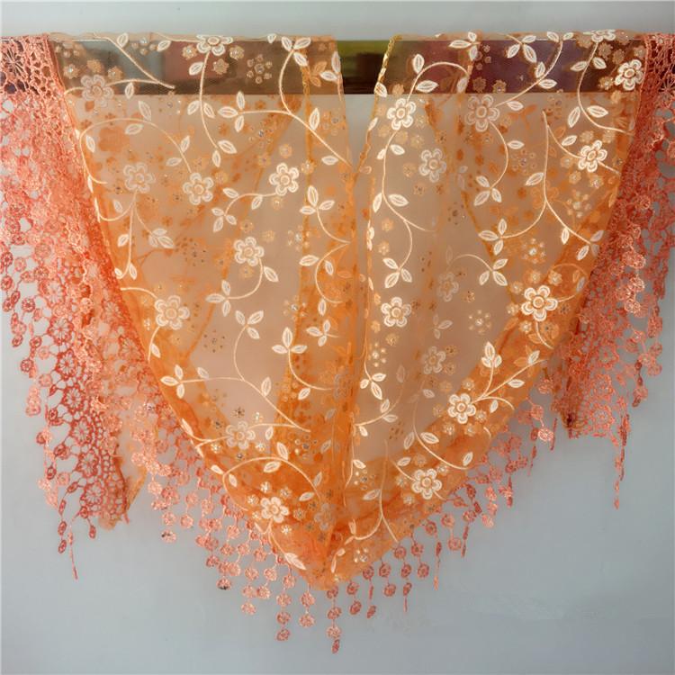 New Elegant Lace Scarf Hollow Out Embroidery Foulard Bandana Solid Color Triangular Scarf Thin Vintage Handkerchiefs Hair Woman