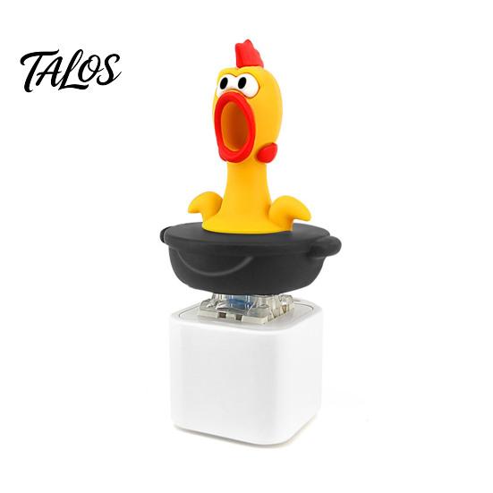 Talos 1/2Pcs Seagull Mine Button Keychain, Rechargeable Fidget Clicker with Real Sound & LED Light, Mini Hanging Buckle Toy