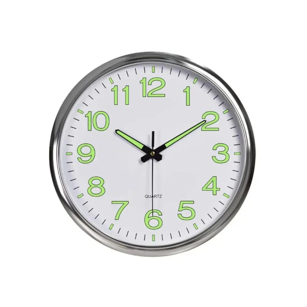 Fashion Tick-free Luminous Wall Clock With Night Light 12 Inch Round Wall Clock Silent Plastic Quartz Clock Office