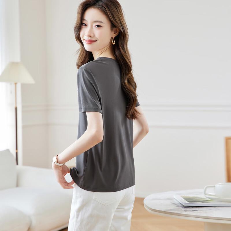 Srcr 140g Twisted Mulberry Silk Print Short-Sleeve T-Shirt