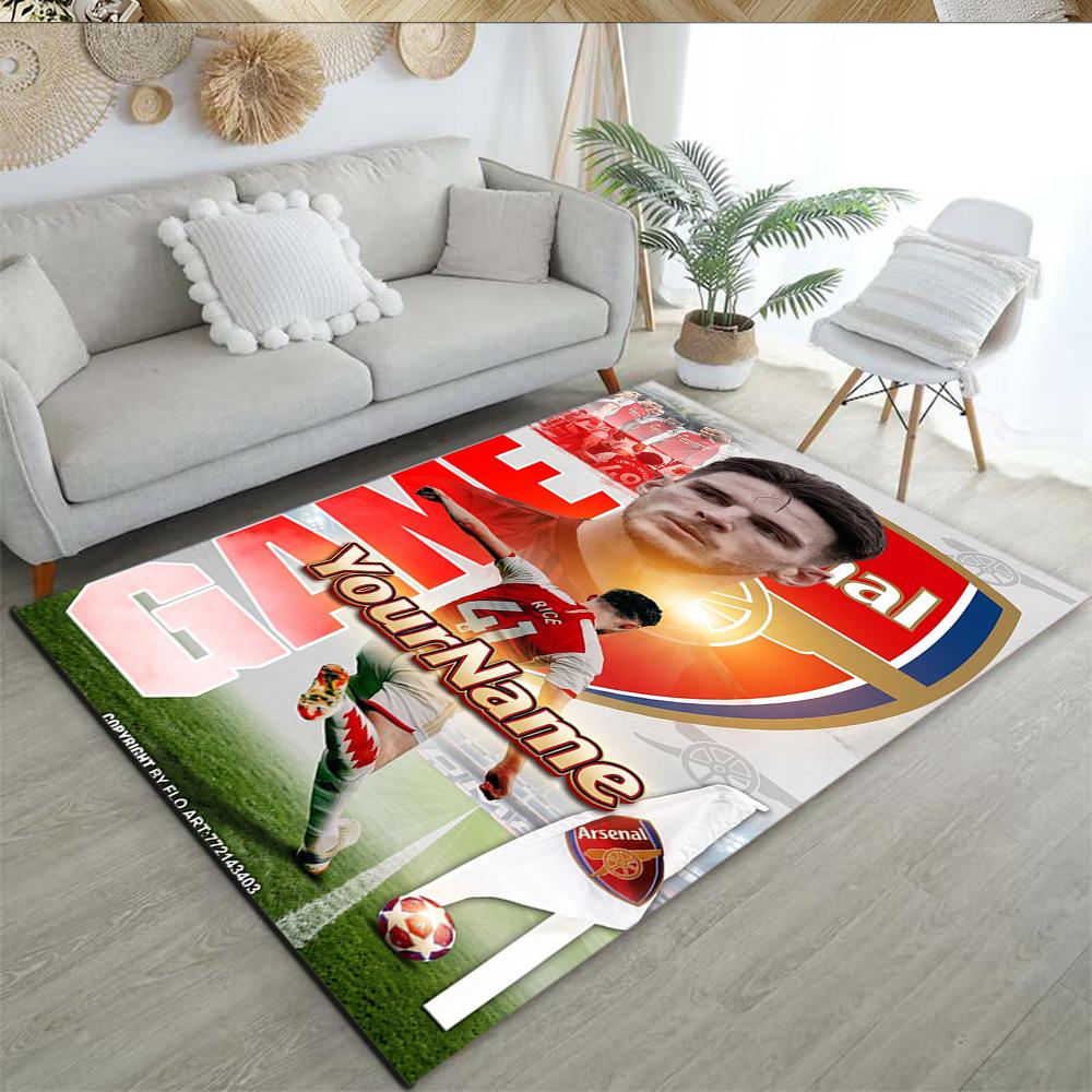 Arsenal Customizable Name Floor Mat Design for Study Room Living Rooms Decorate Room Dormitory Antislip Carpet Office Home Decor Gift for Festivals