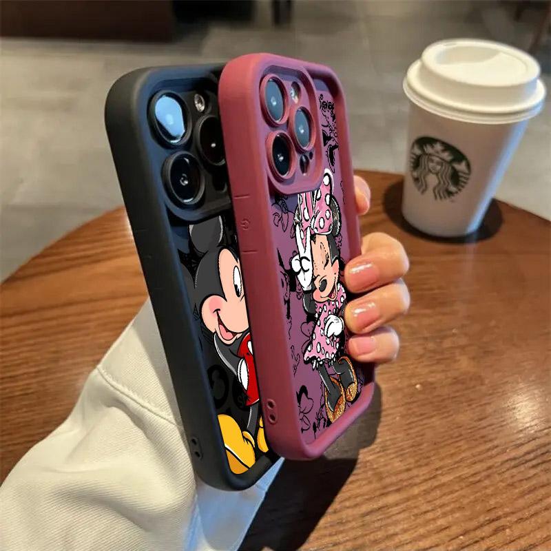 Minnie Mickey Mouse Phone Case For iPhone 17E 11 12 13 14 15 16 17 Pro Max Fundas 17 Air Plus 16e 13 Mini Silicone Cover