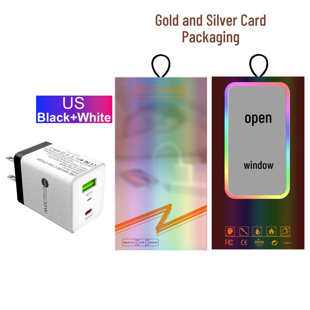 Gallium Nitride Charger, Super Fast QC3.0+PD35W with EU/UK/AU Plugs