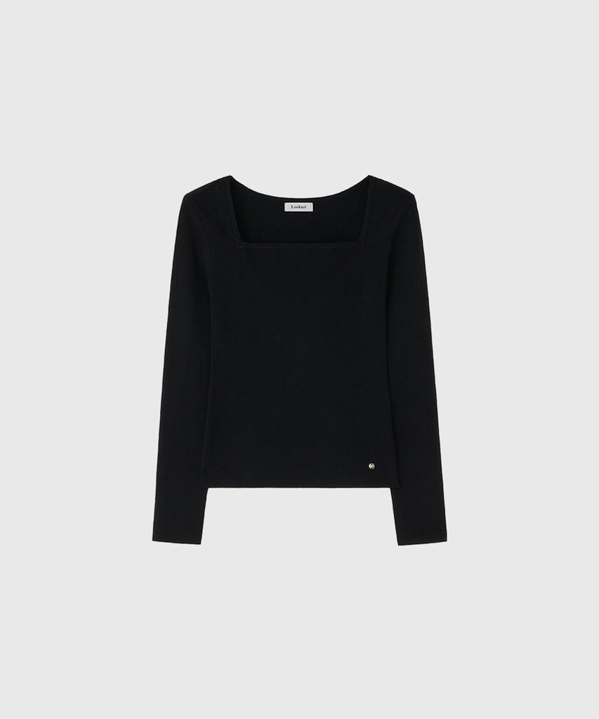 Lugkaeseuteu Dana Square Neck Slim Knit Top / Dana Square Neck Slim Knit Top_2Colors