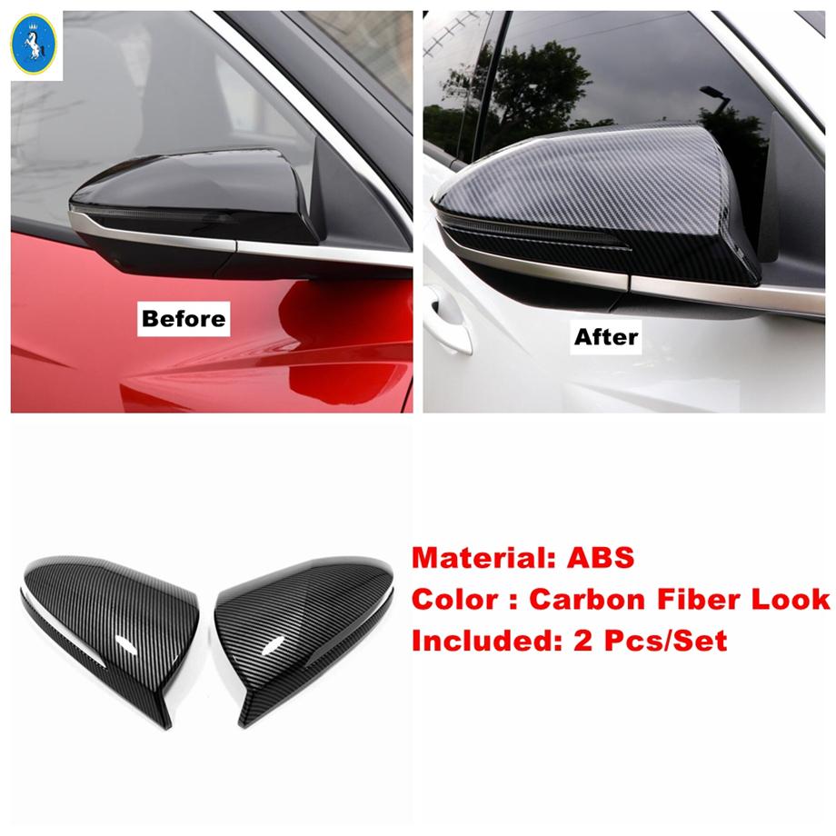 Chrome / Carbon Fiber Rearview Mirror Shell Rain Eyebrow Weatherstrip Shield Shade Cover Trim For Hyundai Tucson NX4  - 2025