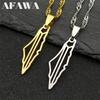 Collana con Ciondolo Vuoto Mappa Nazionale Israele Palestina per Uomo Donna Acciaio Inossidabile Colore Oro Argento Catena Geografica Gioielli