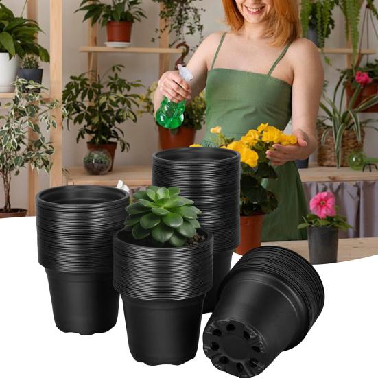 Seedlings Pots with Drainage Holes Plastic Plant Nursery Pots Seeds Starter Pots for Succulents Flowers Herbs Transplanting Indoor Outdoor Gardening
