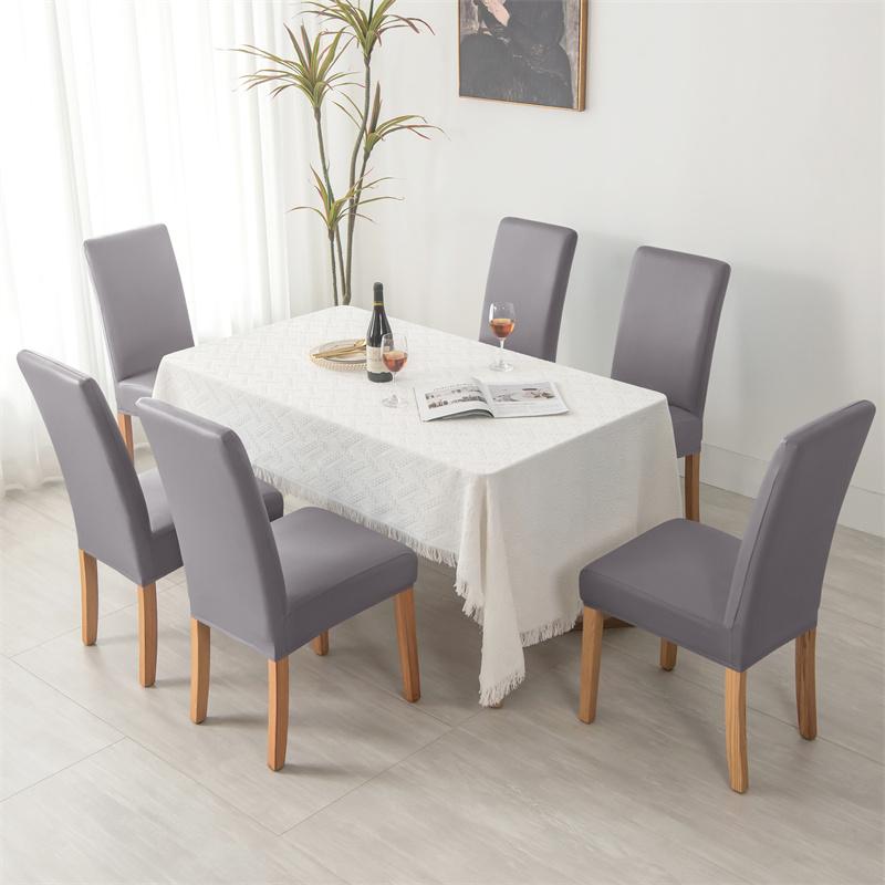 1/4pcs PU Leather Waterproof Dining Chair Covers Anti-dirty Stretch Chair Slipcover Chair Seat Protector for Living Room Kitchen