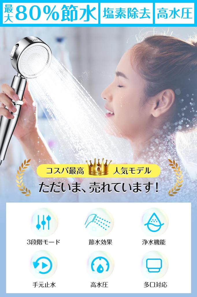 Shower Water High Water Pressure New Water Mist Shower High Water Water Pore Dirt Gentle On Scalp and Nano Bubble Shower Shower Head for Increased
