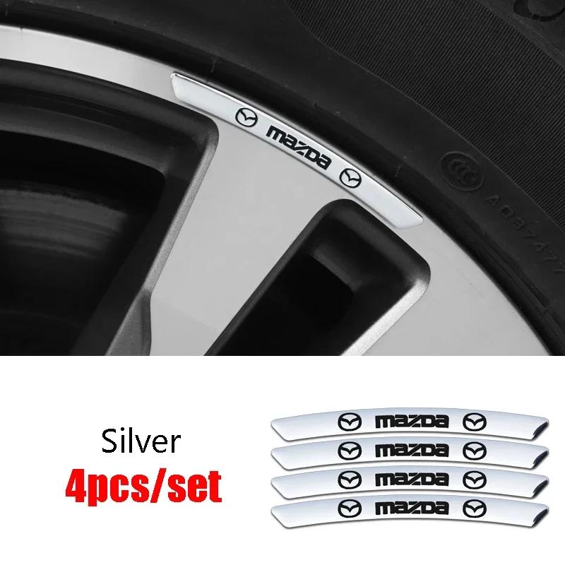 

2025 Hot For Mazda Emblem 5 6 RX8 RX7 MX3 MX5 CX9 CX7 CX5 MX3 MX5 Atenza Axela Protege Speed 4PCS Car Wheel Tire Side Sticker Ac срібний