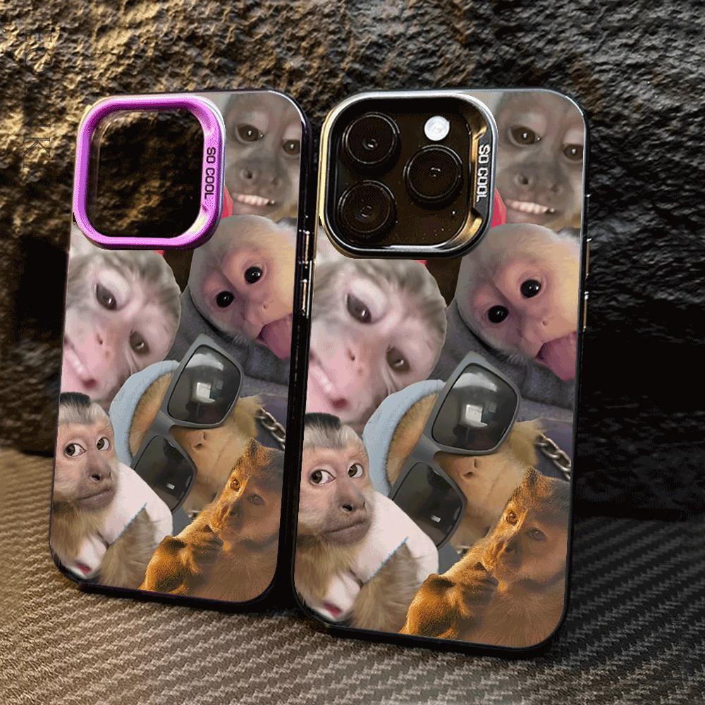 Funny Monkey Hard Phone Case For IPhone 14 15 11 12 13 16 Pro Max 7 8 14 15 Plus 12 13Mini X XS Shockproof Slim Trendy  Cover