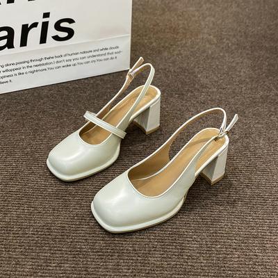 Μοντέρνα Γυναικεία Σανδάλια με Χοντρό Τακούνι Παπούτσια Καλοκαιρινή Μόδα Νέα Τετράγωνα Γυναικεία Παπούτσια Φορέματος Γραφείου Γυναικεία Παπούτσια με Τακούνι