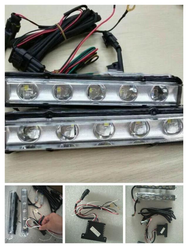 

Smoked Black Headlight Frame Cover for Mercedes-Benz G-Class G500/G350/G55/G63 Daytime Running Lights Pair