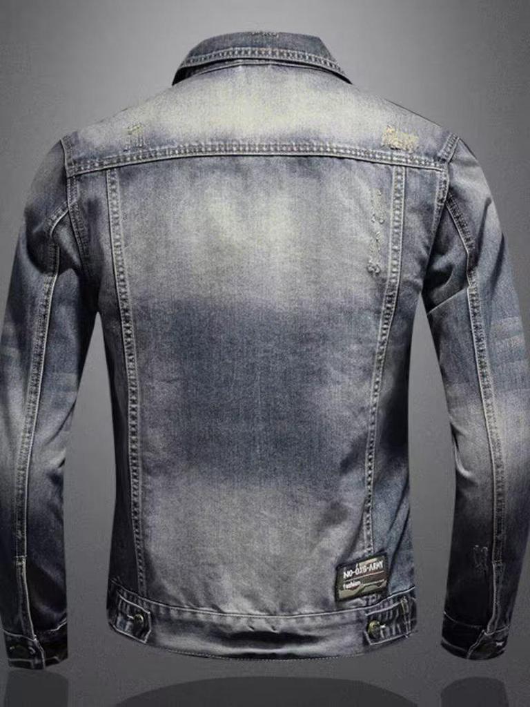 2024 Herbst Herren Slim Koreanische Retro Denimjacke: Trendige und Attraktive Freizeitmode