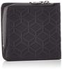 Soratina Folding Wallet with Fractal Italian Embossed Leather Pass Case, Black