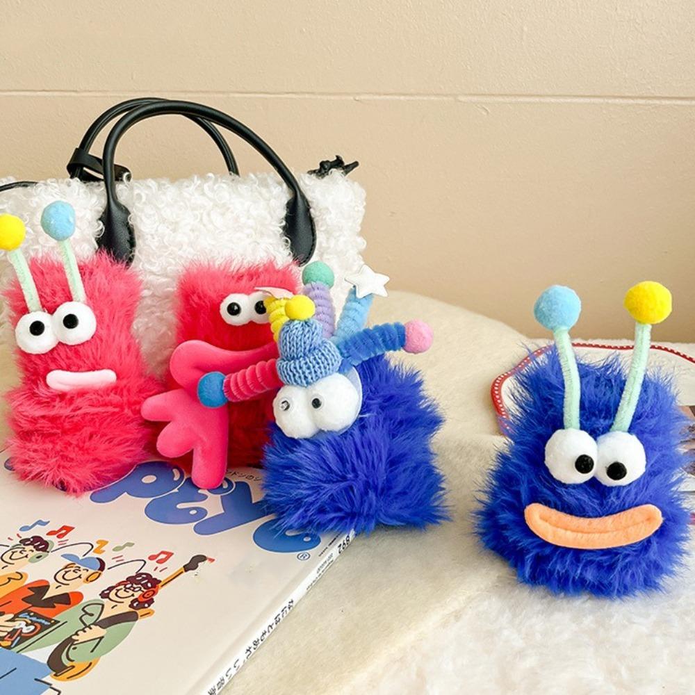 

2Pairs Cartoon Funny Tube Socks Plush Furry Plush Sock Cute Floor Stockings Women Winter Style A Red Blue