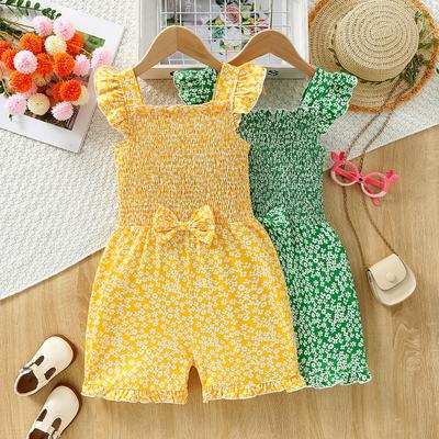 Girls Jumpsuit Summer Thin Girls Shorts Suspenders Children Summer Fashion Stretch Pants