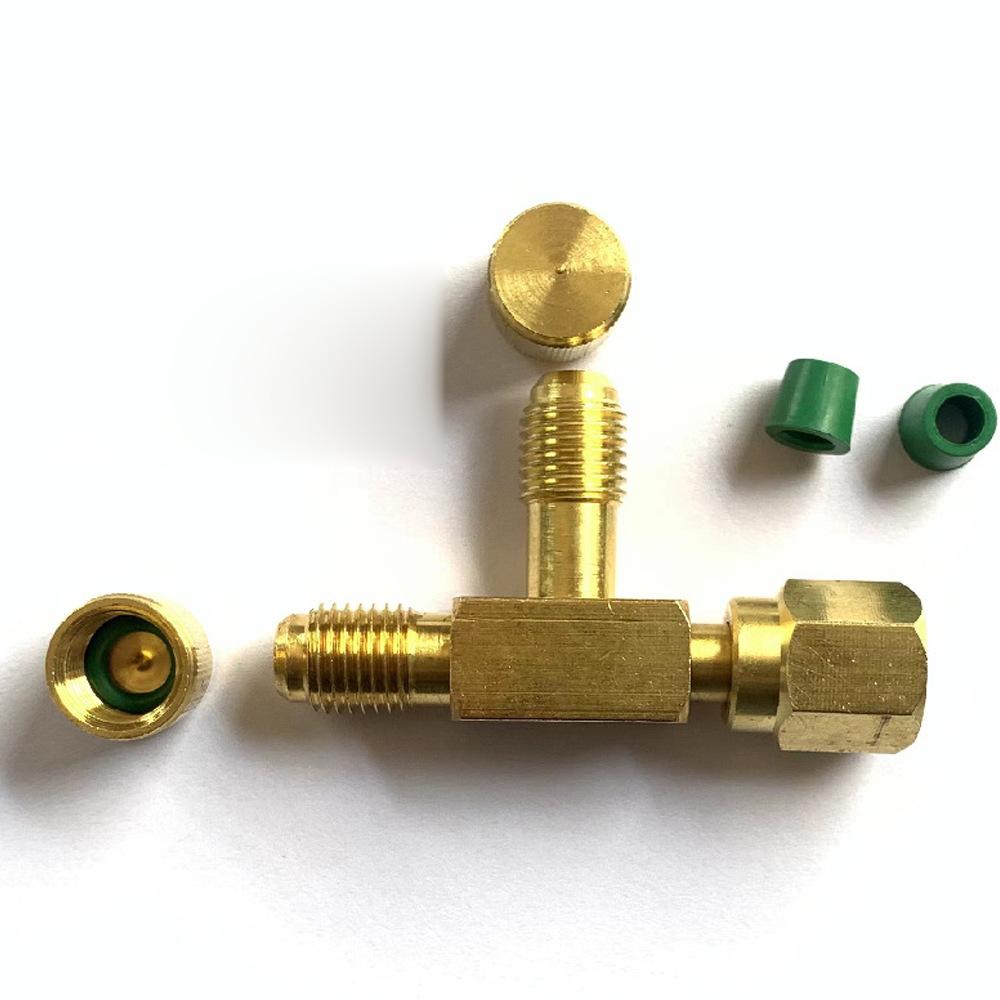1/4 SAE Flared Tee Adapter with Rotary Joint and 1/4 External Thread Flared End for HVAC Manifold Hose and Diagnostic Tool Use