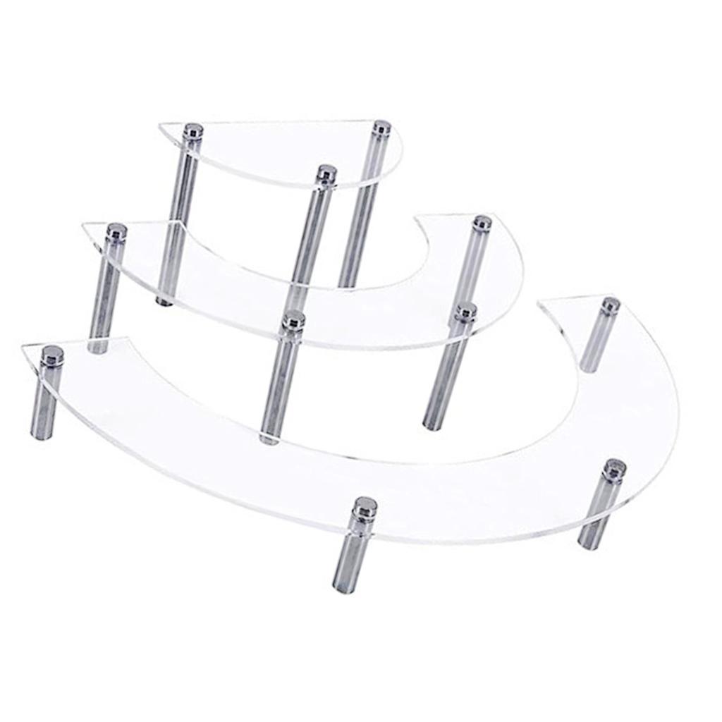3 Tiers Acrylic Display Risers Storage Stand for Perfume Cupcake Figures and Desserts Home Decoration Organizer