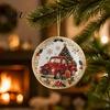 Office Holiday Decorations Christmas Acrylic Hanging Ornament, 2D Flat Double Side Printed Personalized Gifts Santa Snowman Pendant for Tree