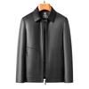 2026 Spring Men's Casual Sheepskin Leather Jacket with Stand-up Collar