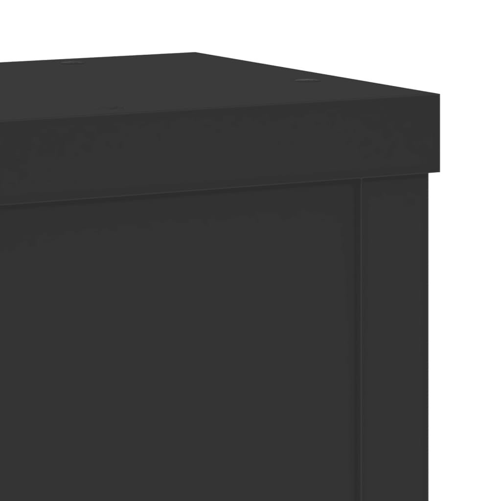 Plantenstandaard Set van 2 Zwart 10 x 10 x 18 cm Bewerkt Hout