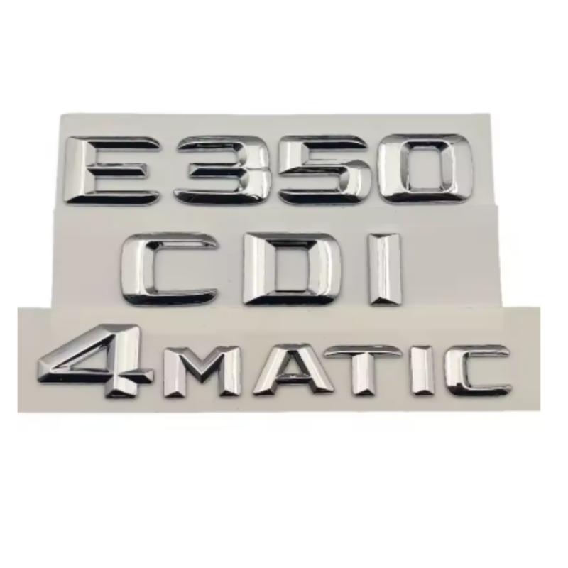 3D ABS Chrome Logo E350 Emblem 4matic Letters CDI Sticker Car Trunk Badge For Mercedes Benz E350 W213 W212 Accessories AU1