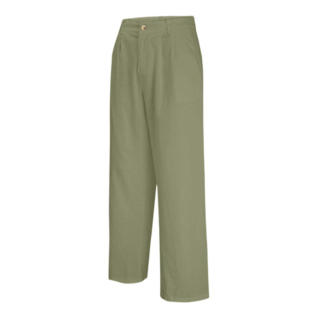 Pantaloni da uomo alla moda in lino traspiranti a gamba dritta - Pantaloni larghi casual da esterno