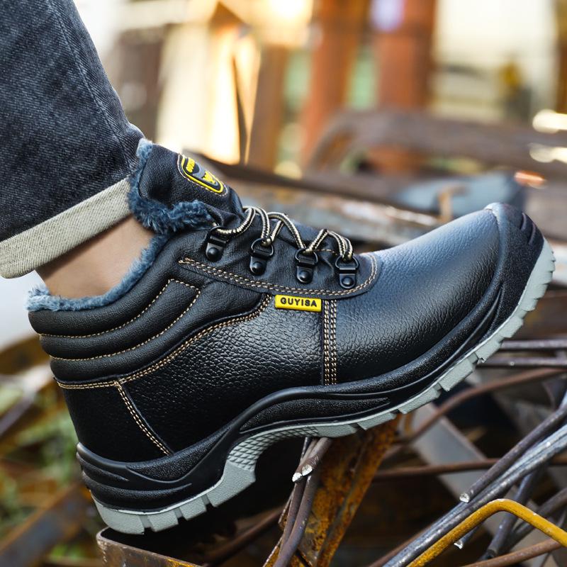 Durable High-Top Safety Shoes: Puncture-Resistant, Anti-Smash, Steel-Toe, Wear-Resistant Winter Protection