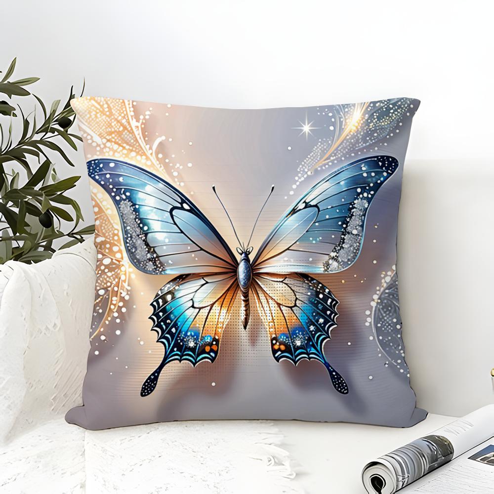 Beautiful Colorful Butterfly Decorative Prints Pillow Case Linen Pillow Case Sofa Home Decor Cushion Cover Cushion Cove