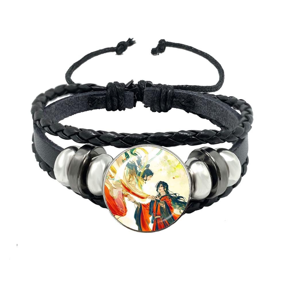Heaven Official’s Blessing Leather Bangle Bracelet  Hua Cheng Xie Lian Anime Tian Guan Ci Fu Jewelry Gift Bracelets Gifts To Fan