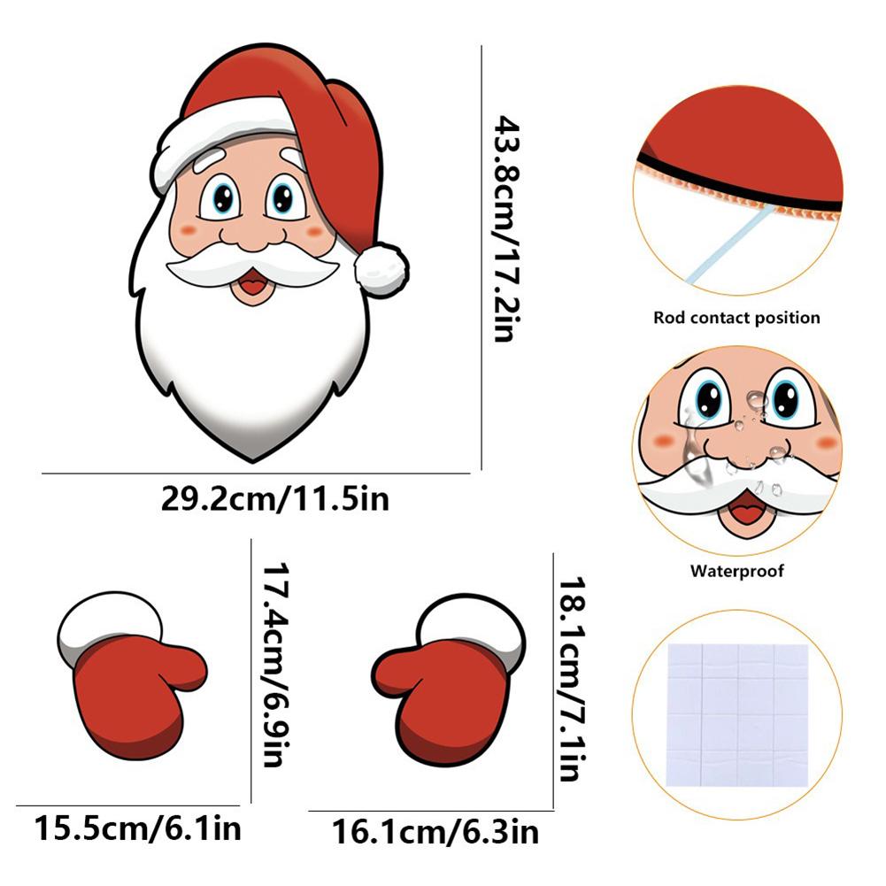 Christmas Season Christmas Fence Decoration Easy Installation Eye-catching Christmas Decoration Colorful Patterns