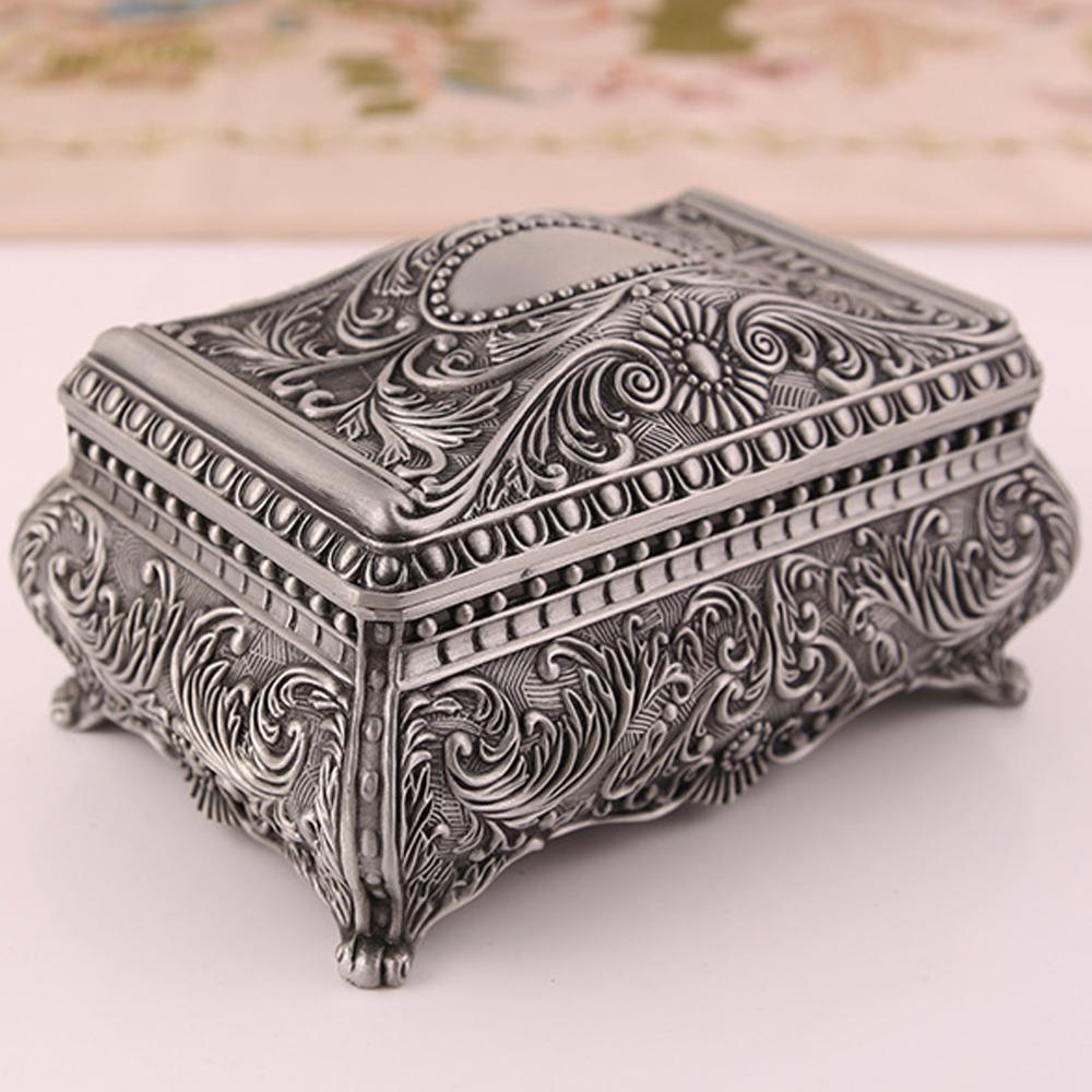 Antique Vintage Jewelry Box Silver Storage Jewelry Box Musical Jewelry Box For Ladies