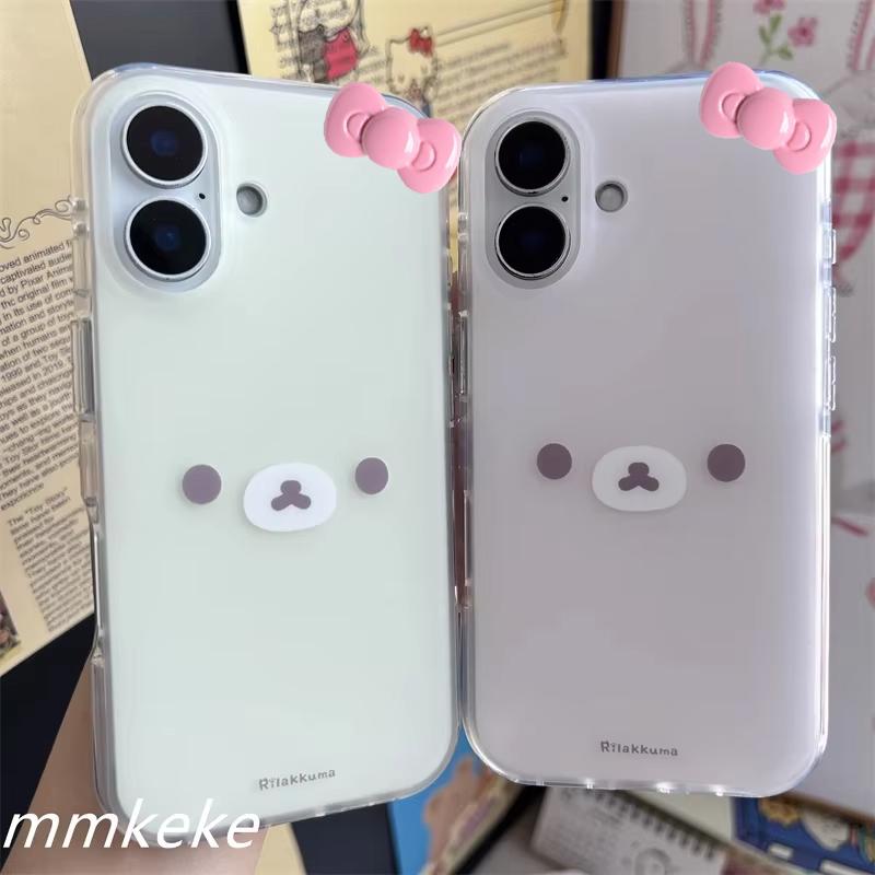Giappone Coreano Stile INS Orso Carino e Rilassato Custodia per Telefono per iPhone 16 15 14 13 12 11 Pro Max XR XS 7 8 Plus MINI Y2K Copertura Fortunata