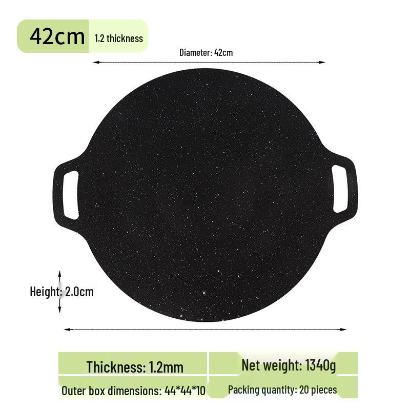 Portable Non-stick Korean BBQ Griddle - Outdoor Camping Stove Top Round Teppanyaki Grill Pan