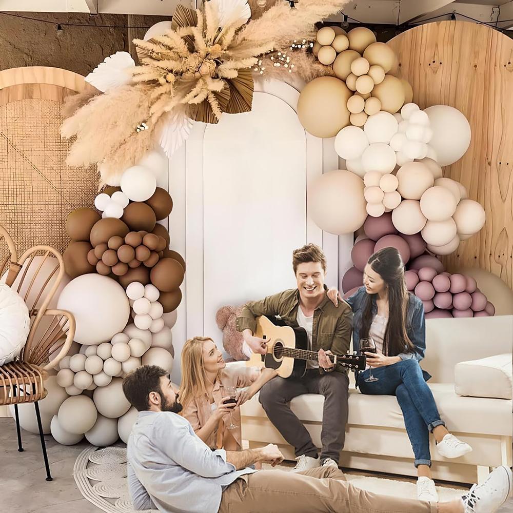 Retro Brown Balloons Arch Kit White Sand Nude Khaki Balloon Garland Wedding Bride Shower Home Birthday Party Decoration Globos