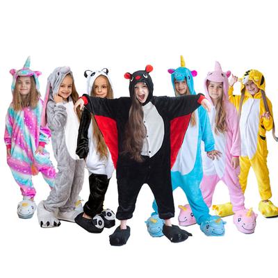 Çocuklar Kış Tulum Unicorn Pijama Kigurumi Hayvan Zürafa Pijama Erkek Kız tulumları Cosplay Flanel Tavşan Pijama Çocuk Kostümü