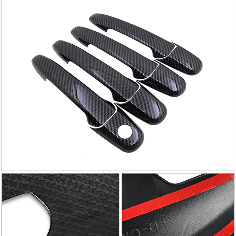 Car Exterior Stickers Carbon Fiber/Chrome Door Handle Cover for Mazda RX-8 RX8 RX 8 2002~2012 2009 2010 Door Handle Protection