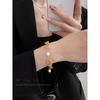 Natural Freshwater Pearl Metal Stacking Bracelets for Women, Autumn and Winter Vacation Style, Light Luxury, Exquisite and Fashionable Bracelets
