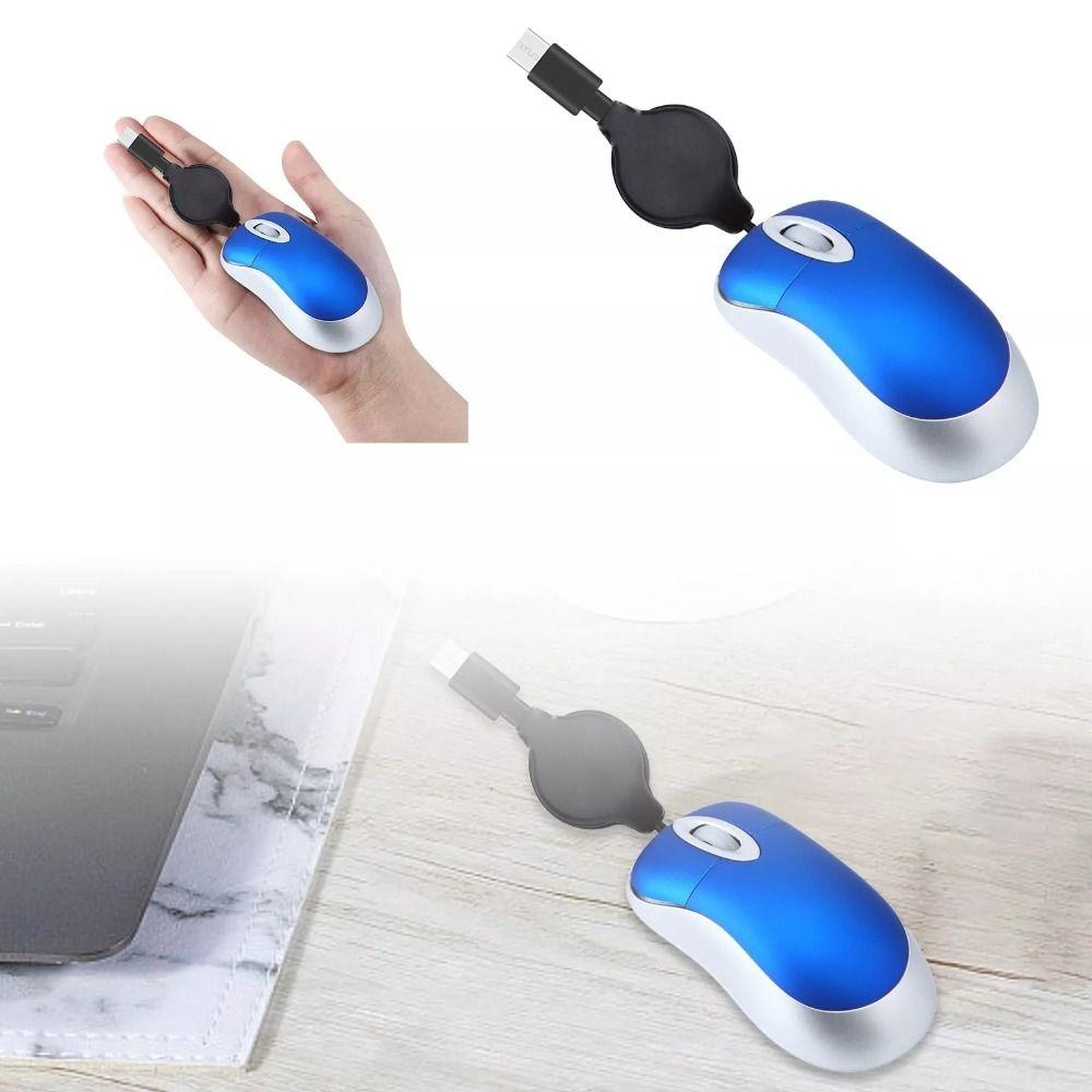 Type C USB C Mouse Retractable Cable Retractable Mouses Creative Wired Mouse