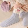 Non-Slip Cartoon Plush Socks Thicken Thermal Warm Socks Coral Fleece Socks Women  Autumn Winter