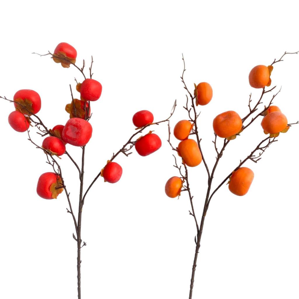 9-Head Faux Persimmon Berry Foam Home Decor Ornaments