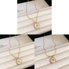 Simple Gold Zircon Letter Pendant Necklace For Women And Casual Wear