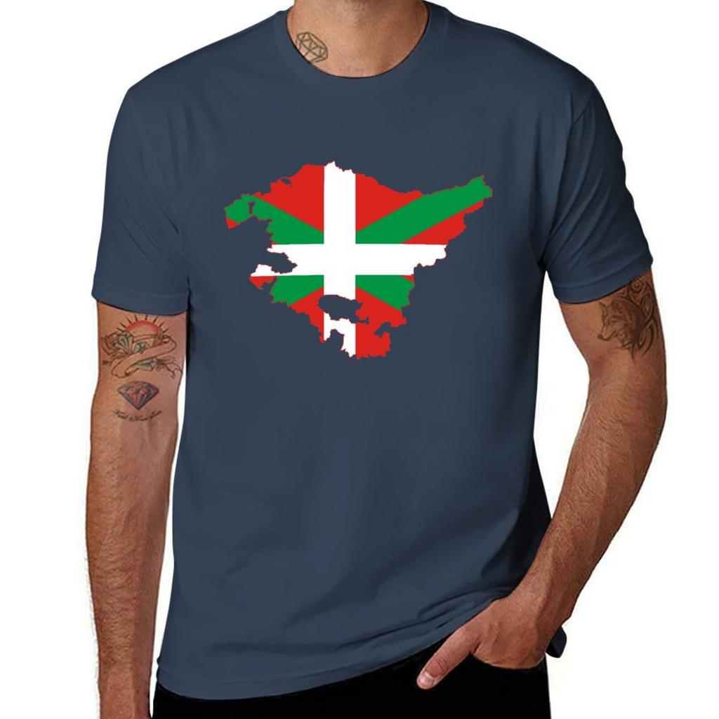 Cotton T Unisex Tshirt Tshirt Flag Euskadi Shirts Unisex Map