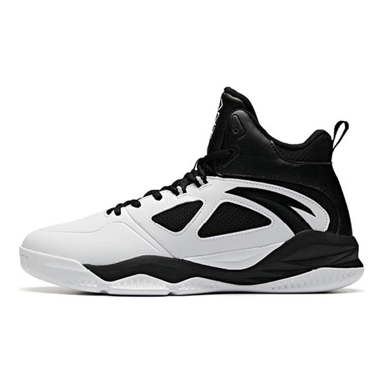Anta Bastard Cushioning Slip Resistant Abrasion Resistant Mid top Vintage Basketball Shoes Men's White Black 91931109-2