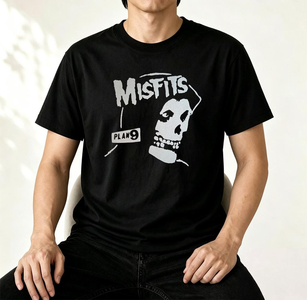 All Series Misfits Rock Band Graphic T Shirts Unisex Horror Punk Vintage Skull Print Tee Full Collection Music Fan Casual Tee